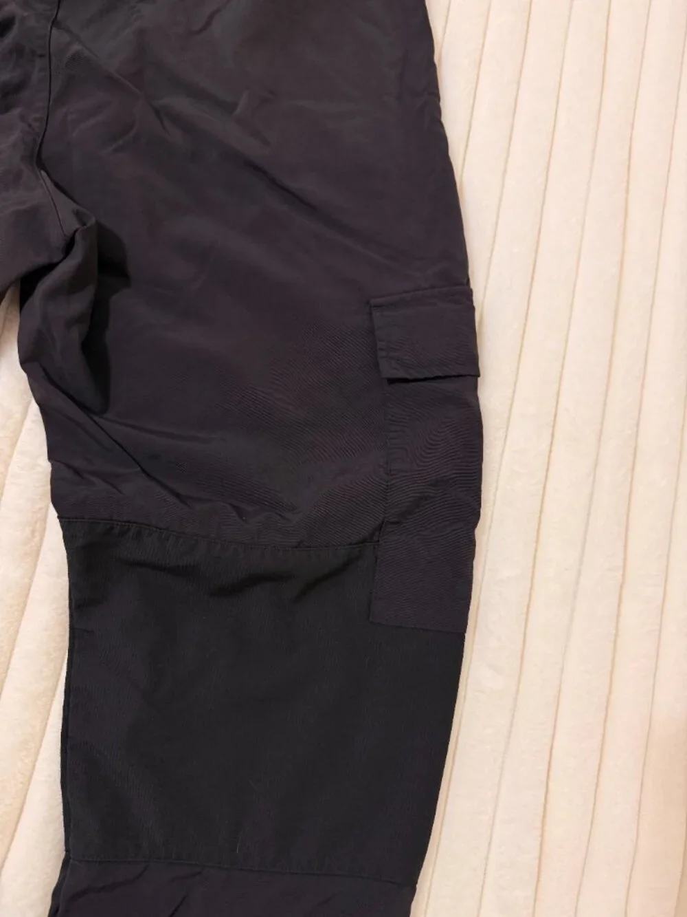 Black Cargo Parachute Pants Utility Drawstring Streetwear